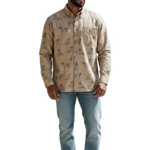 Vintage Woolrich Labs Dog Print Button Down Shirt Medium Labrador Hunting Shirt